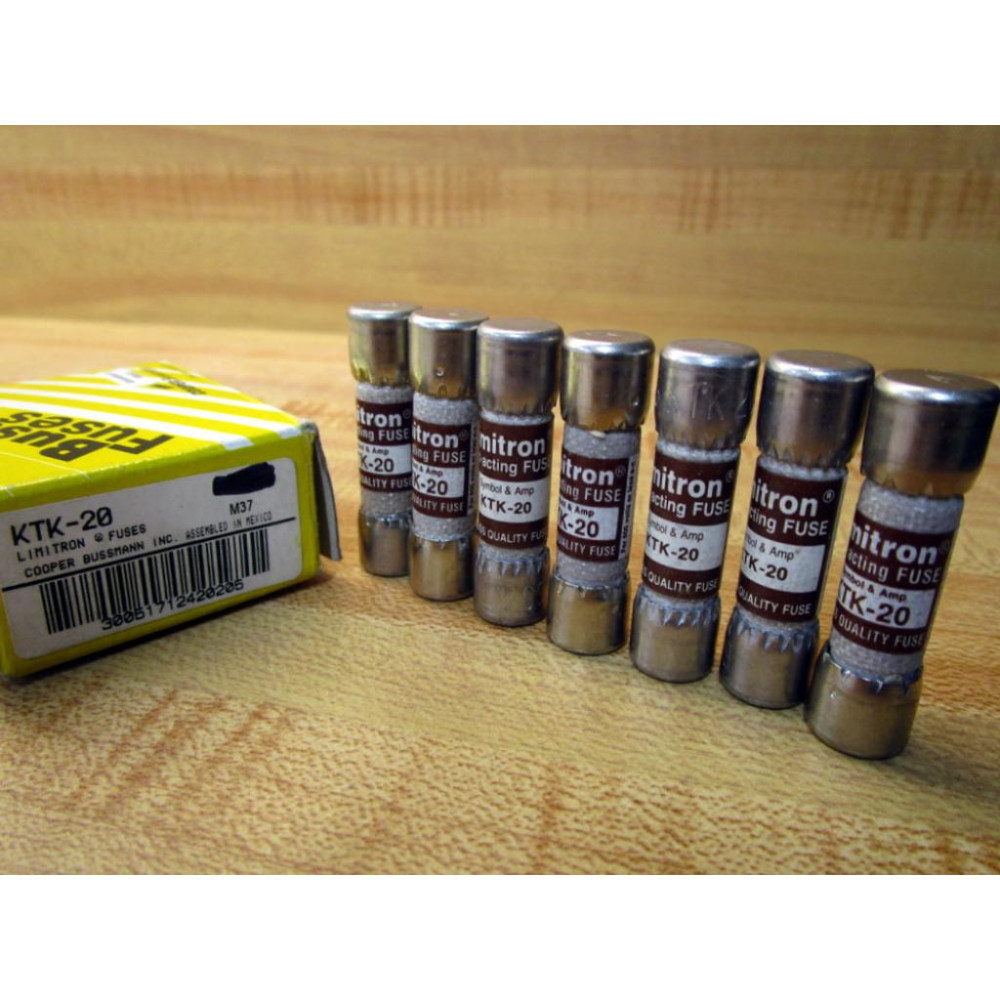 Buss KTK-20 Bussmann Fuse Cross Ref 4XC44 (Pack of 7)