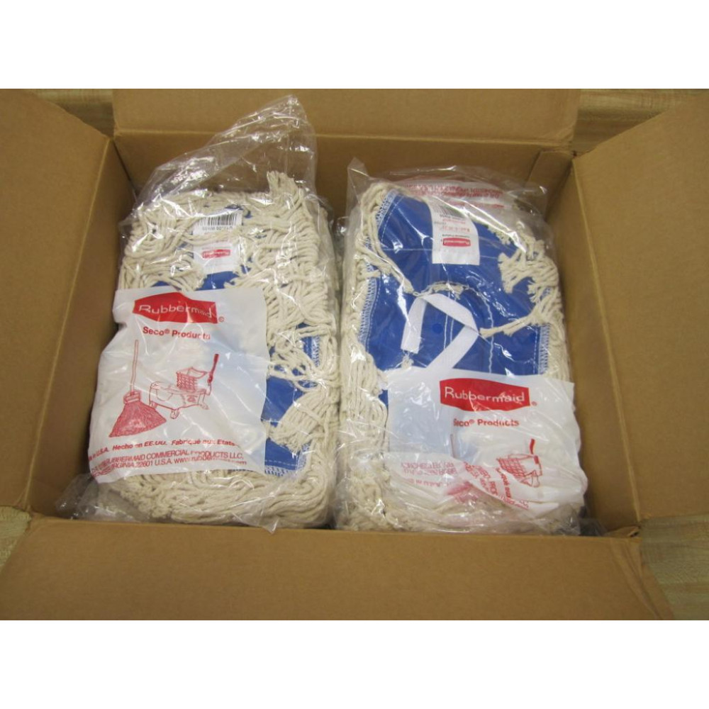 Rubbermaid U13000 WH00 Seco Products Kut-A-Way Wedge Mop (Pack of 12)