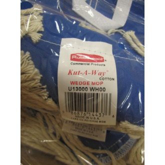 Rubbermaid U13000 WH00 Seco Products Kut-A-Way Wedge Mop (Pack of 12)