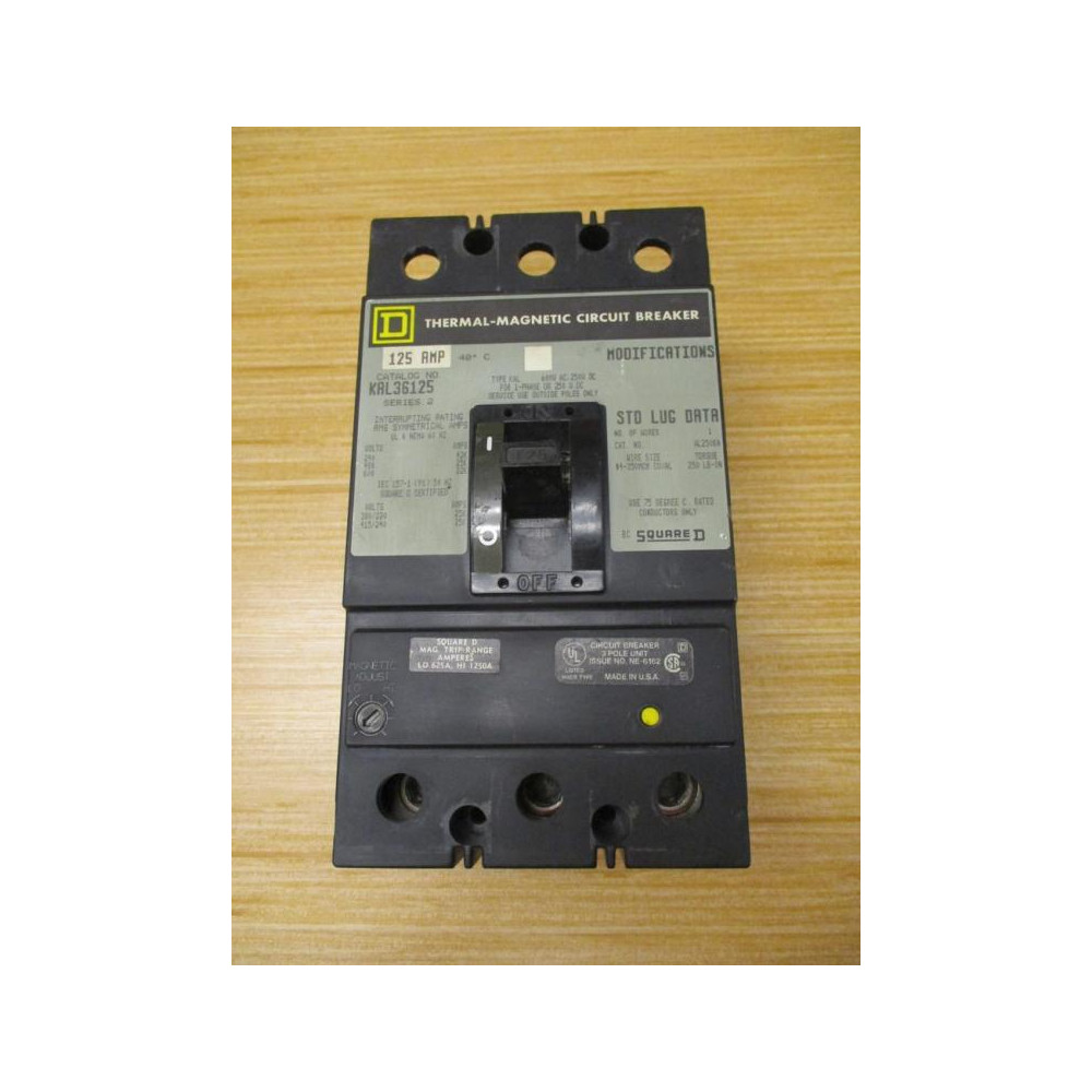 Square D KAL36125 125A Circuit Breaker - Used
