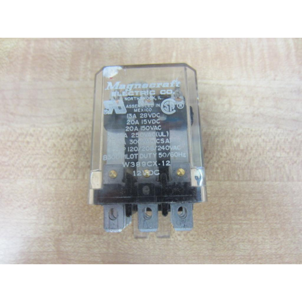 Magnacraft W389CX-12 Relay 12VDC W389CX12 Tested - Used