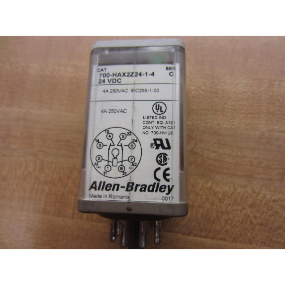 Allen Bradley 700-HAX2Z24-1-4 Relay 700-HAX2Z24-1-4-24VDC - Used