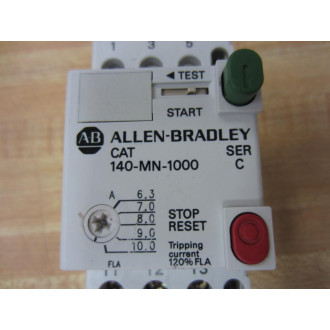 Allen Bradley 140-MN-1000 Starter 6.3-10A 140MN1000 Ser C - New No Box