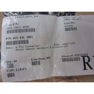 Omron 653-EE-1001 Sensor 653EE1001 EE-1001 4-Pin Connector (Pack of 50)