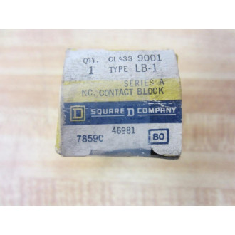 Square D 9001 LB-1 Contact Block 9001LB1 Series A