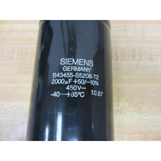 Siemens B43455-S5208-T2 Cap. 2000uF+50-10% 450V - Used