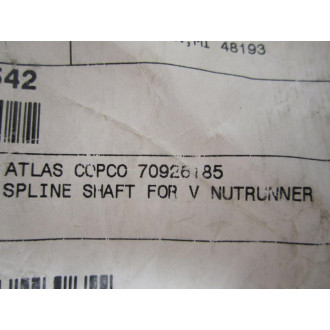 Atlas Copco 70926185 Spline Shafts For V Nutrunner - New No Box
