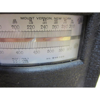 Electrical Instrument Service DWEW-7A Meter 946369 0-600 DWEW7A - Used
