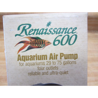 Renaissance 600 Aquarium Air Pump Dual Output 29-75 Gallons 602599511