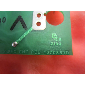 Sweo Engineering 007084 Circuit Board PCB 1070851B 9430 From Baldor Drive - Used