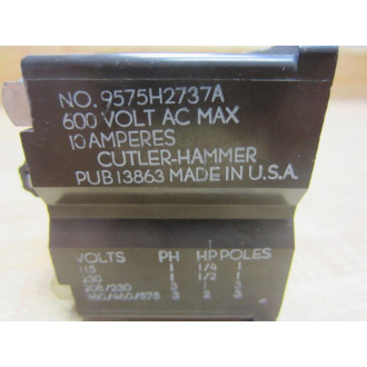Cutler Hammer 9575H2737A Eaton Relay Module - Used