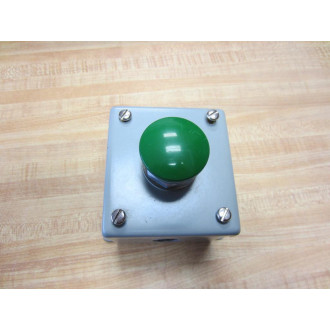 Hoffman E-1PB Pushbutton Enclosure E1PB With Green Pushbutton 800T-D1 - Used