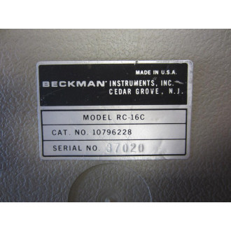 Beckman RC-16C Conductivity Bridge CAT NO. 10796228 RC16C - Used