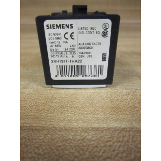 Siemens 3RH1911-1HA22 Auxiliary Switch Block 3RH19111HA22 (Pack of 5) - Used