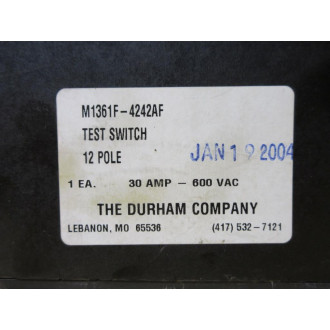Durham Company M1361F-4242AF Test Switch - New No Box