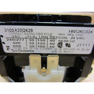 Tyco HN 52KC 024 Contactor 2 Pole 24V 30A HN52KC024 3100A20Q628