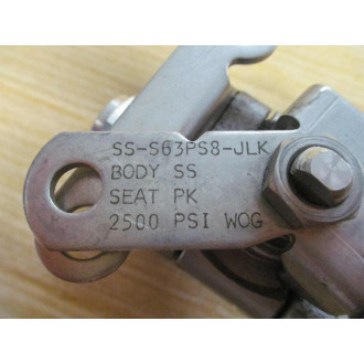Whitey Swagelok SS-S63PS8-JLK Ball Valve SSS63PS8JLK WO Handle - New No Box