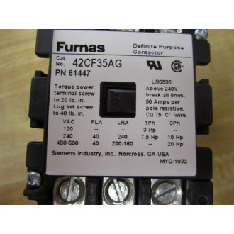 Furnas 42CF35AG Definite Purpose Contactor
