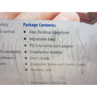 Alps 103060-00 Glidepoint Trackpad DOS Win3.1 Win95 PS2 Serial