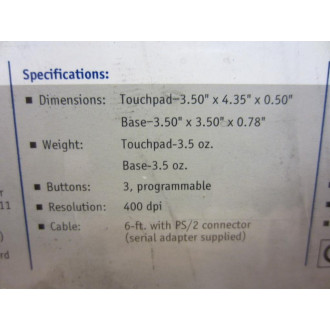 Alps 103060-00 Glidepoint Trackpad DOS Win3.1 Win95 PS2 Serial