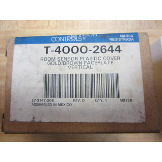 Johnson Controls T-4000-2644 Plastic Cover, Room Sensor GoldBrown T40002644