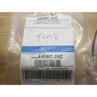 Johnson Controls A99BC-25C Temperature Sensor A99BC25C Rev B
