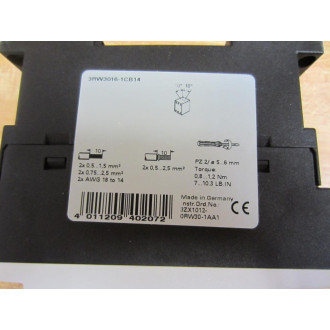 Siemens 3RW3016-1CB14 Motor Controller 3RW30161CB14