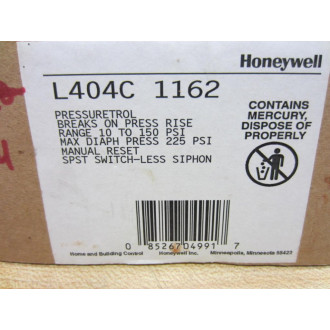 Honeywell L404C-1162 Pressuretrol Switch L404C1162