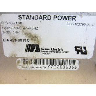 Acme CPS 60-2428 CPS602428 CPS60-2428 Power Supply - Used