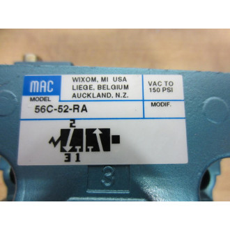 Mac Valves 56C-52-RA 56C52RA Air Valve Remote