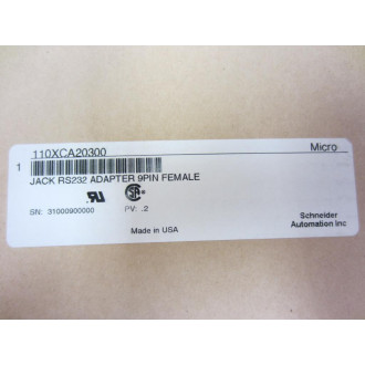 Schneider Automation 110XCA20300 Jack RS232 Adapter Factory Sealed