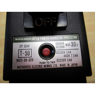 Matsushita Electric BAT2-30-320 Circuit Breaker 30A T-50 BAT230320 - Used