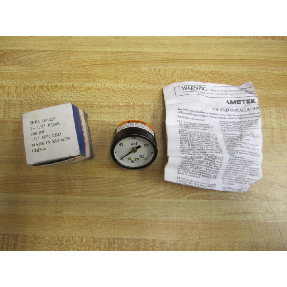 Ametek 166323 Pressure Gauge 0-160 PSI