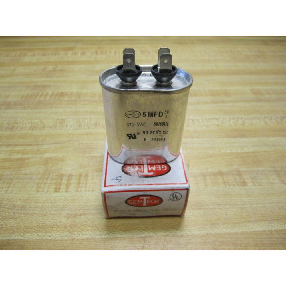 Gemtech 5370 Run Capacitor 5 MFD 370VAC 5370 E 241095