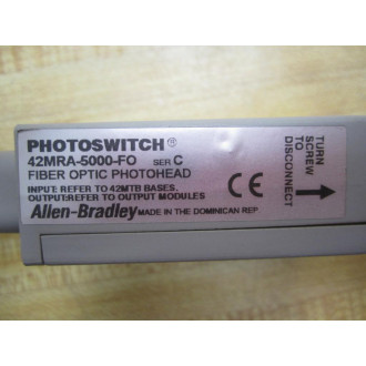 Allen Bradley 42MRA-5000-FO Fiber Optic Photohead 42MRA-5000-F0 WO Lens - Used