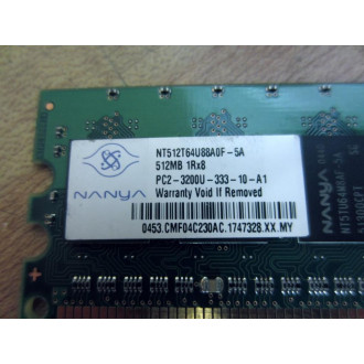 Nanya NT512T64U88A0F-5A Memory Module NT512T64U88A0F5A - Used