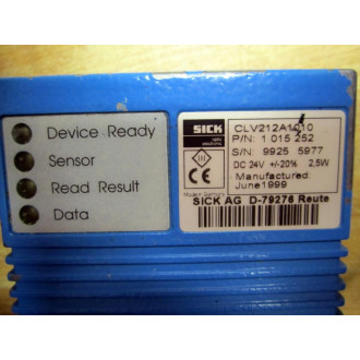 Sick 1 015 252 Barcode Scanner CLV212A1010 1015252 - Used