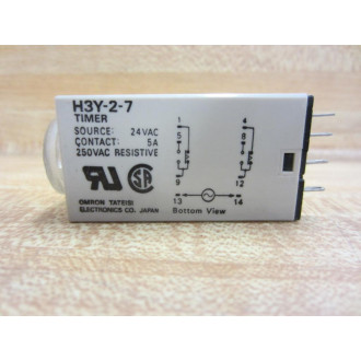 Omron H3Y-2-7-24VAC-10S Timer 0-10 Seconds - New No Box