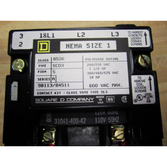 Square D 8536-SCO3 Starter 8536-SC03 Series A - New No Box