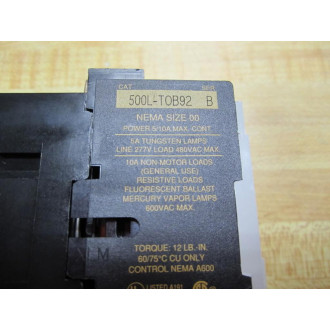 Allen Bradley 500L-TOB92 AC Lighting Contactor 500L-T0B92