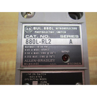Allen Bradley 880L-RL2 Photoelectric Switch 880LRL2 Series A