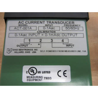 Ohio Semitronics ACT-001A ACT001A AC Current Transducer - New No Box