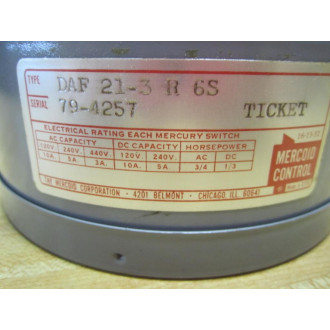 Mercoid Control DAF 21-3 R 6S Pressure Switch - New No Box
