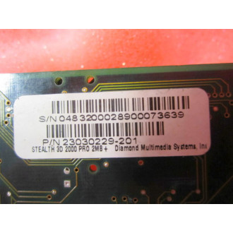 Diamond 23030229-201 Video Card Stealth 3D 2000 Pro 2MB+ PCI VGA - Used