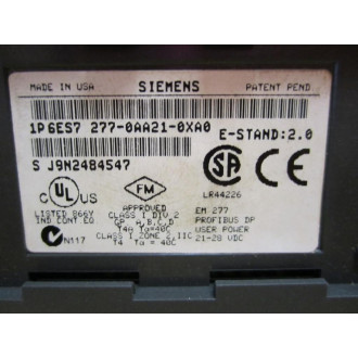 Siemens 6ES7 277-0AA21-0XA0 Slave Module EM 277 Profibus-DP - Used