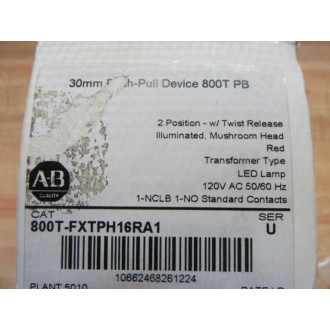 Allen Bradley 800T-FXTPH16RA1 Push Pull Switch
