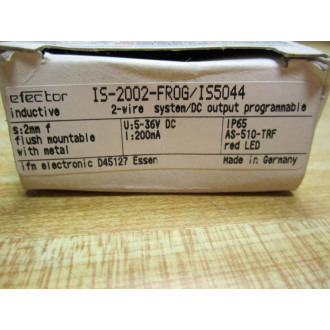 IFM Efector IS5044 Proximity Switch IS-2002-FROGAS-510-TRF RT