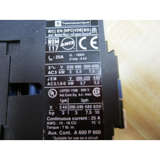 Telemecanique LP1-D1210-BD Contactor LP1D1210BD 023372