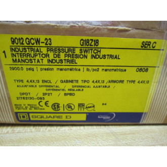 Square D 9012 GCW-23 Pressure Switch 9012GCW23 ,