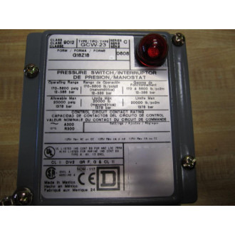 Square D 9012 GCW-23 Pressure Switch 9012GCW23 ,